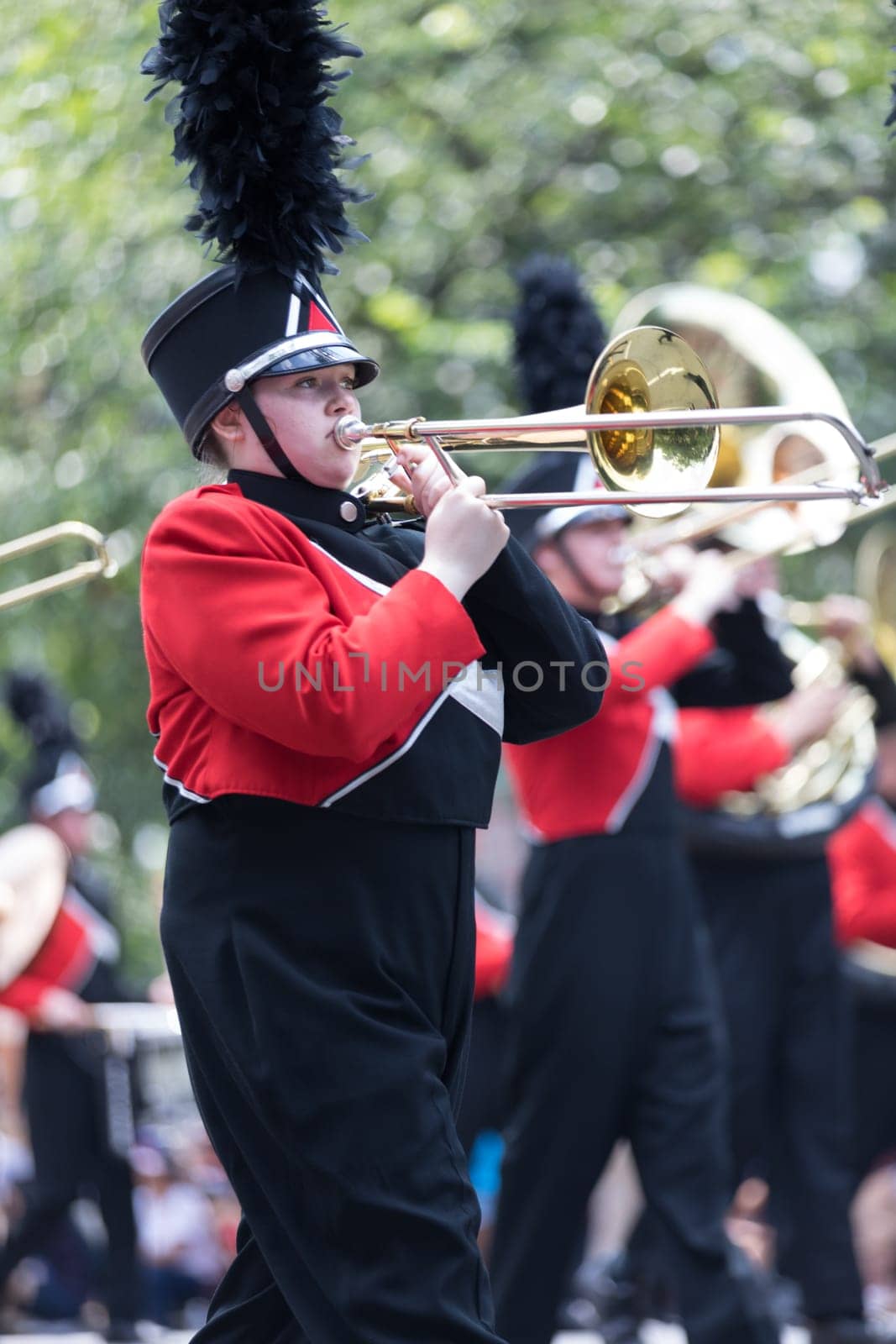 Washington, D.C., USA - July 4, 2018, The National Independence Day Parade, The Cabot High School Marching Band from Cabot, Arkansas