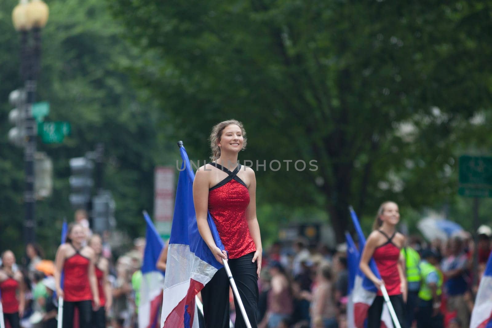 Washington, D.C., USA - July 4, 2018, The National Independence Day Parade, The Cabot High School Marching Band from Cabot, Arkansas
