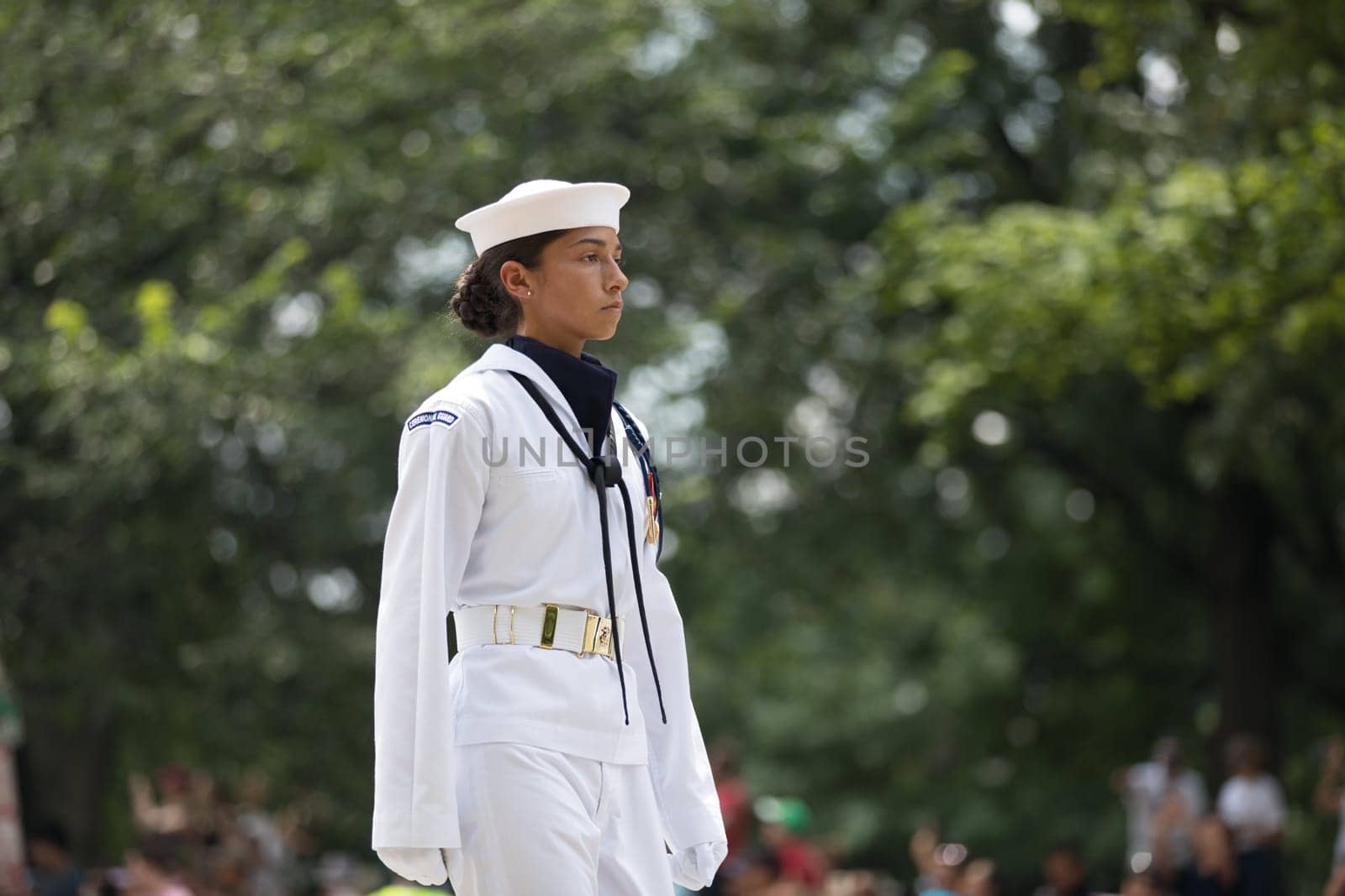 Washington, D.C., USA - July 4, 2018, The National Independence Day Parade, Members of the United States Navy, Marching down Constitution Avenue