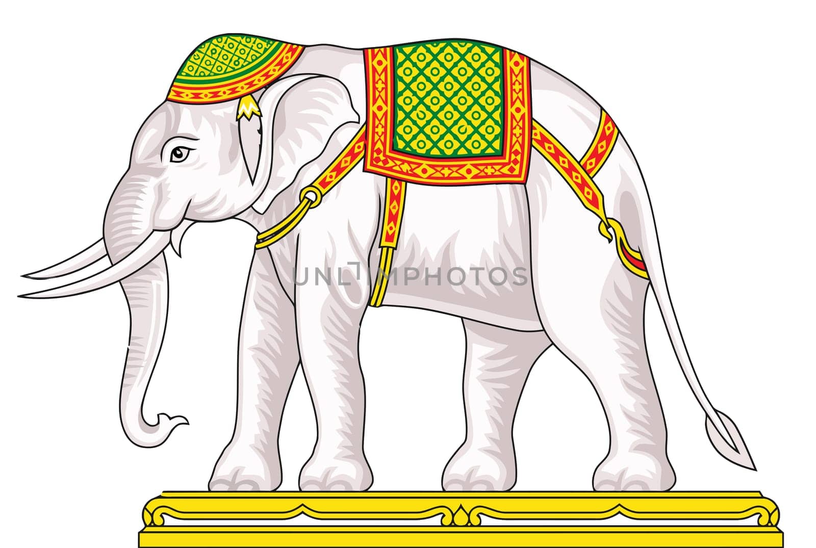 white elephant animal mammal holy traditional asia illustration