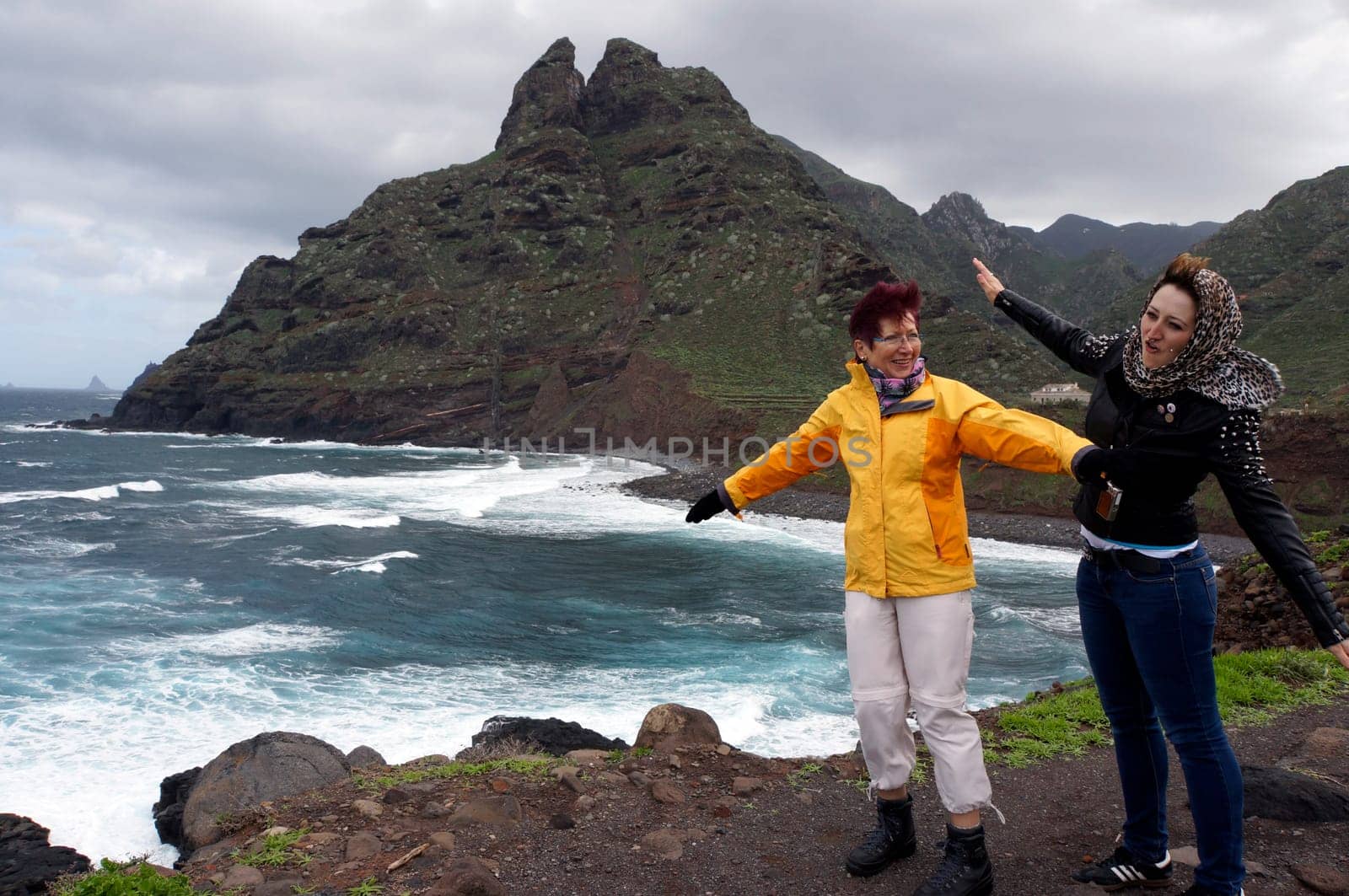 Rocky coast at Punta de Hidalgo,San Cristobal de La Laguna,Tenerife,Canary Islands,Spain
