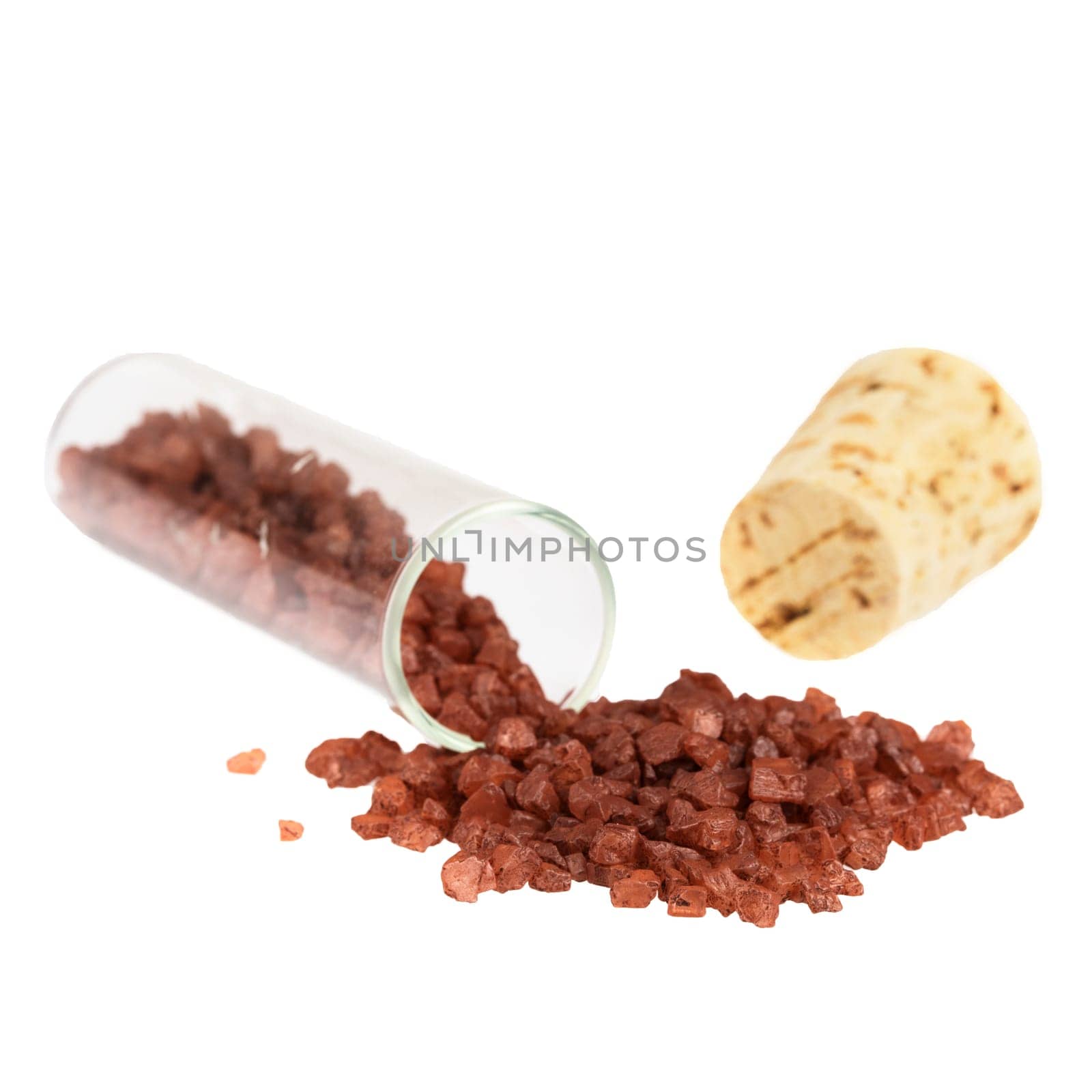 Red Alaea salt isolated on white background.