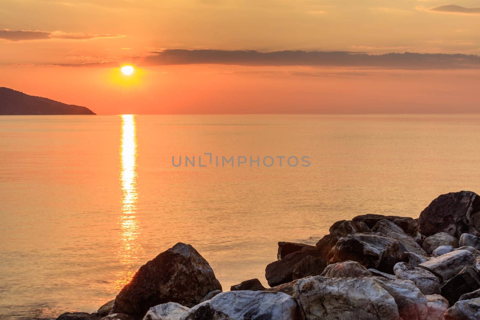 sunrise on the sea in Halkidiki, Greece