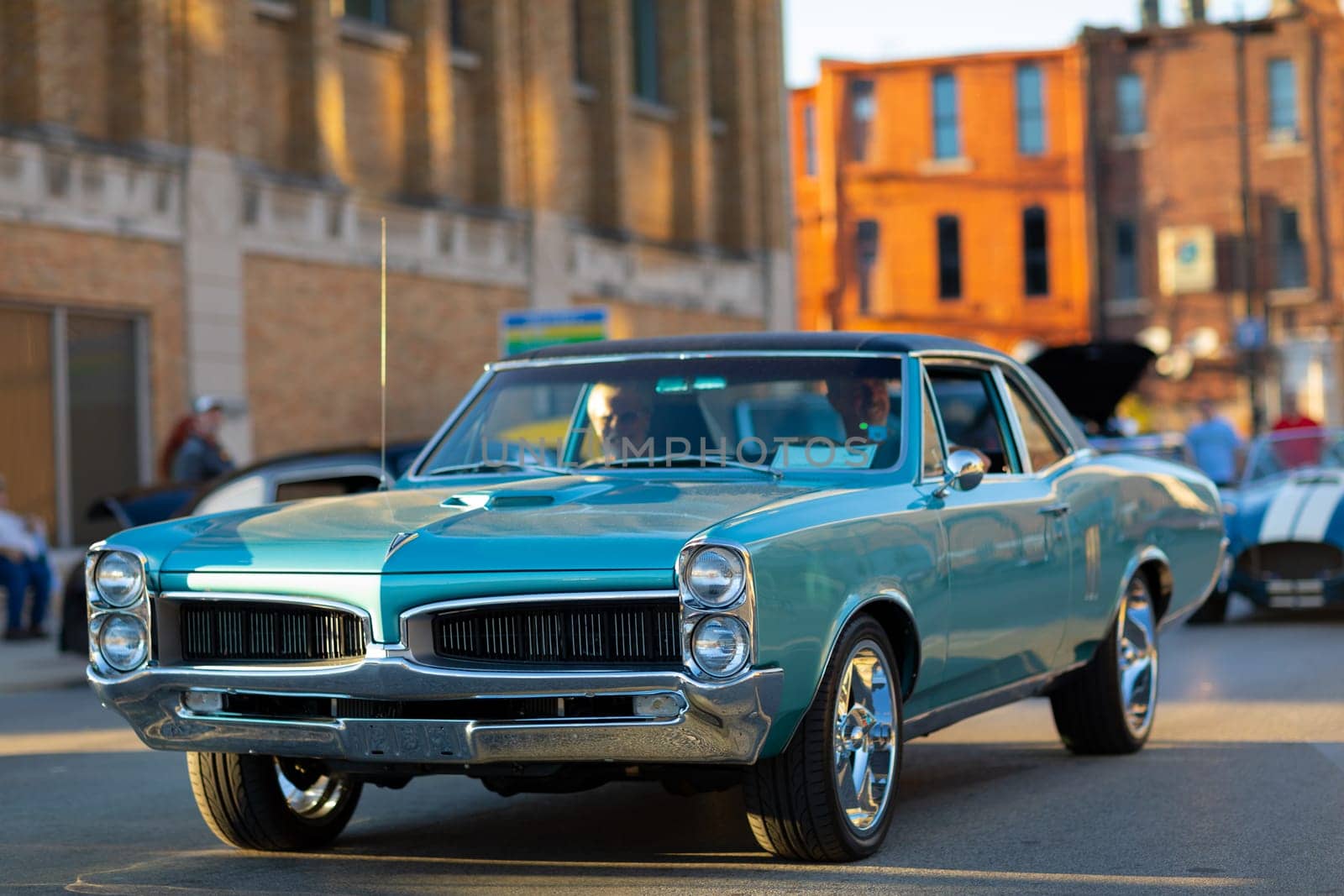 Springfield, Illinois, USA - September 22, 2018: The Route 66 Mother Road Festival, Pontiac GTO being driven on the streets of downtown Springfield