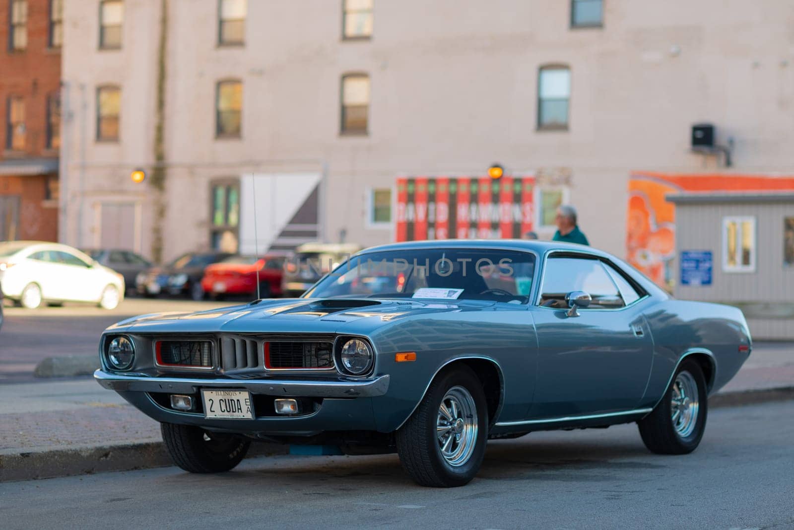 Springfield, Illinois, USA - September 22, 2018: The Route 66 Mother Road Festival, 1972 Plymouth Barracuda Cuda, on the streets of downtown Springfield