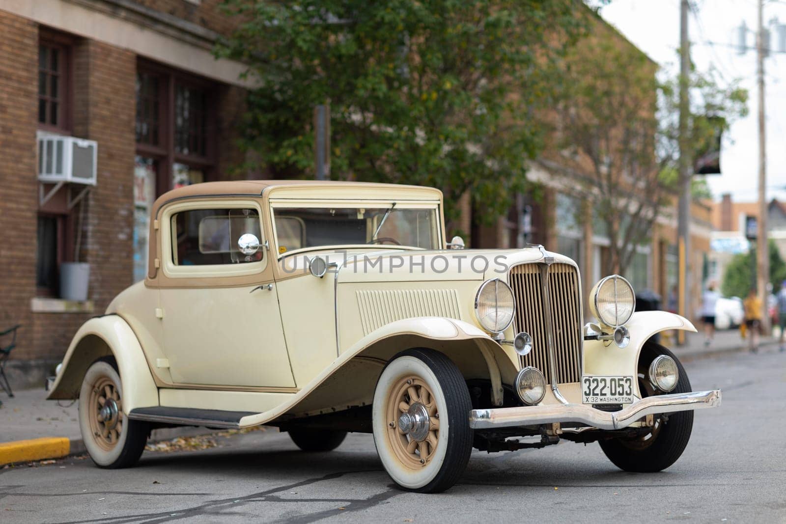 Auburn, Indiana, USA - September 9, 2018 The Auburn Cord Duesenberg Festival, An Auburn classic car parked on the streets of downtown Auburn Indiana