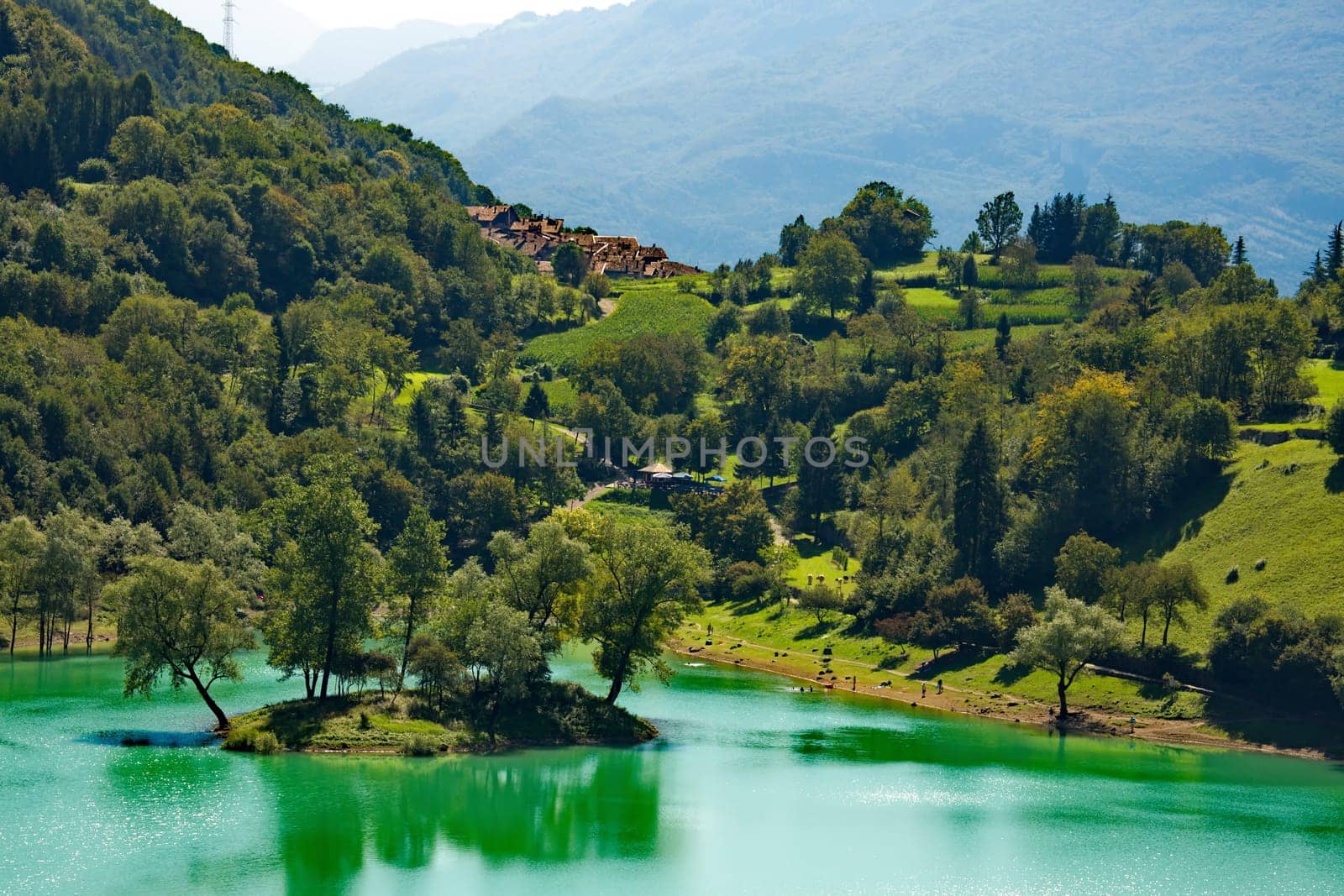 Lake Tenno a mountain lake in Italy at Tenno in Trentino