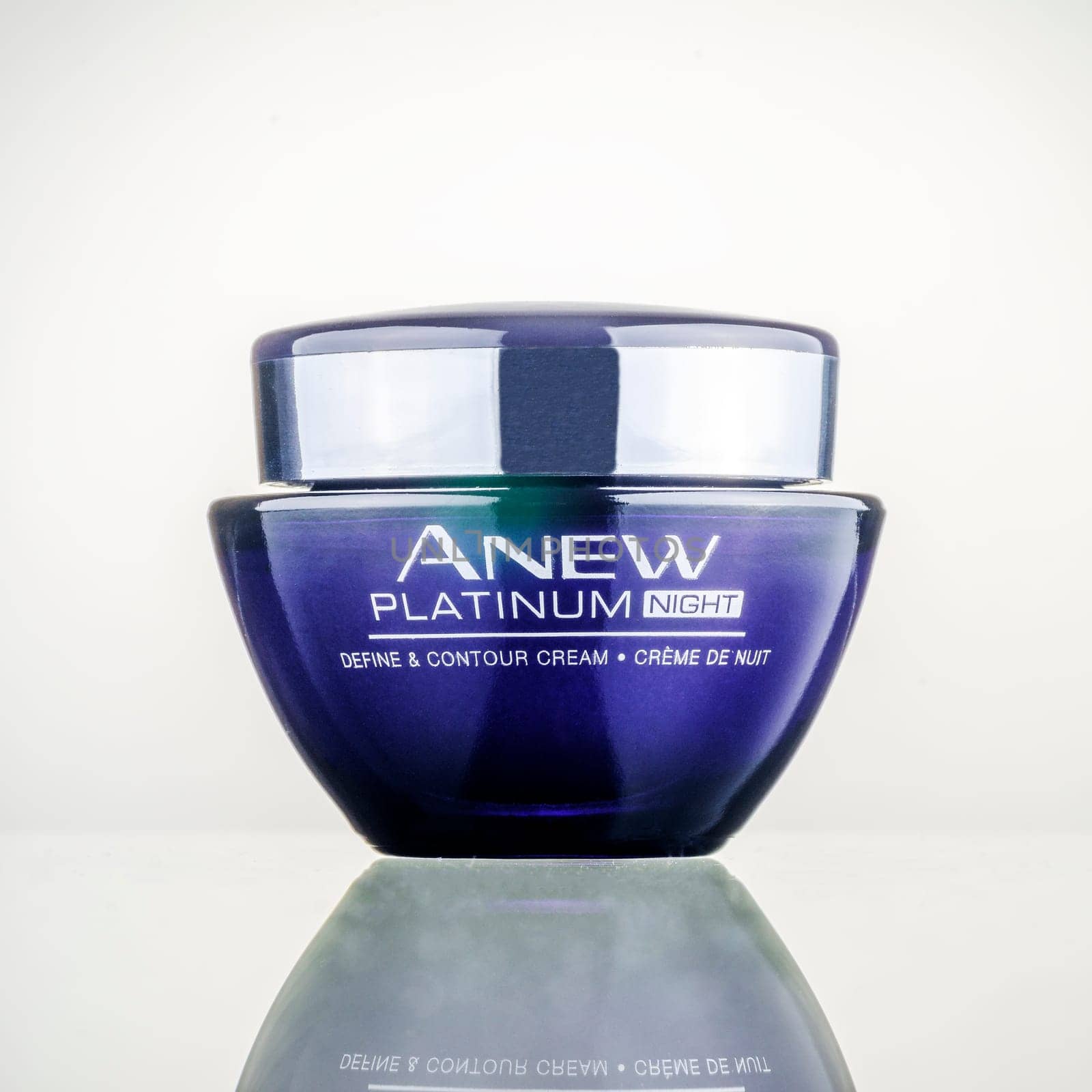 Avon cosmetic isolated on gradient background. Avon Products Inc was founded by David McConnell in 1886 in England.