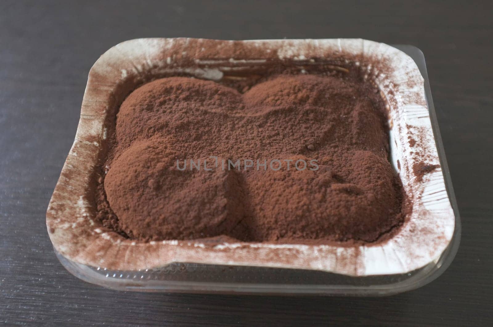 Messy yummy chocolate bun or Chocolate 'dirty' bread  in white box .