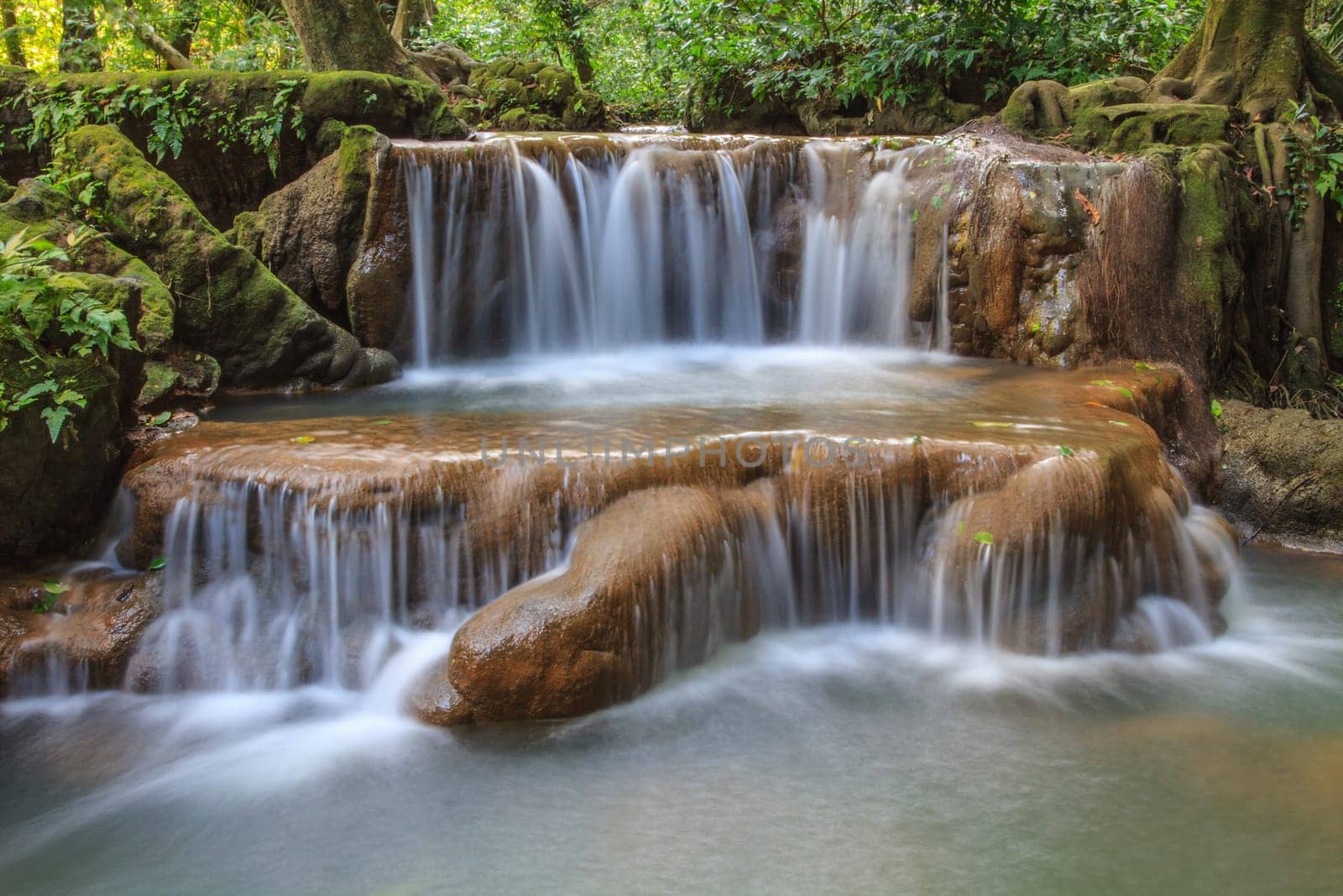 Waterfall in the tropical forest at Thanbok Khoranee National Park, Krabi, Thailand