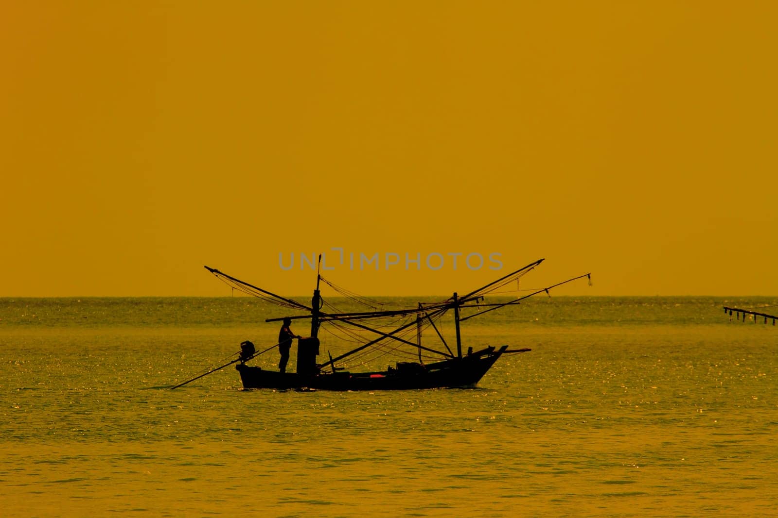 Fishing boat on the sea in summer