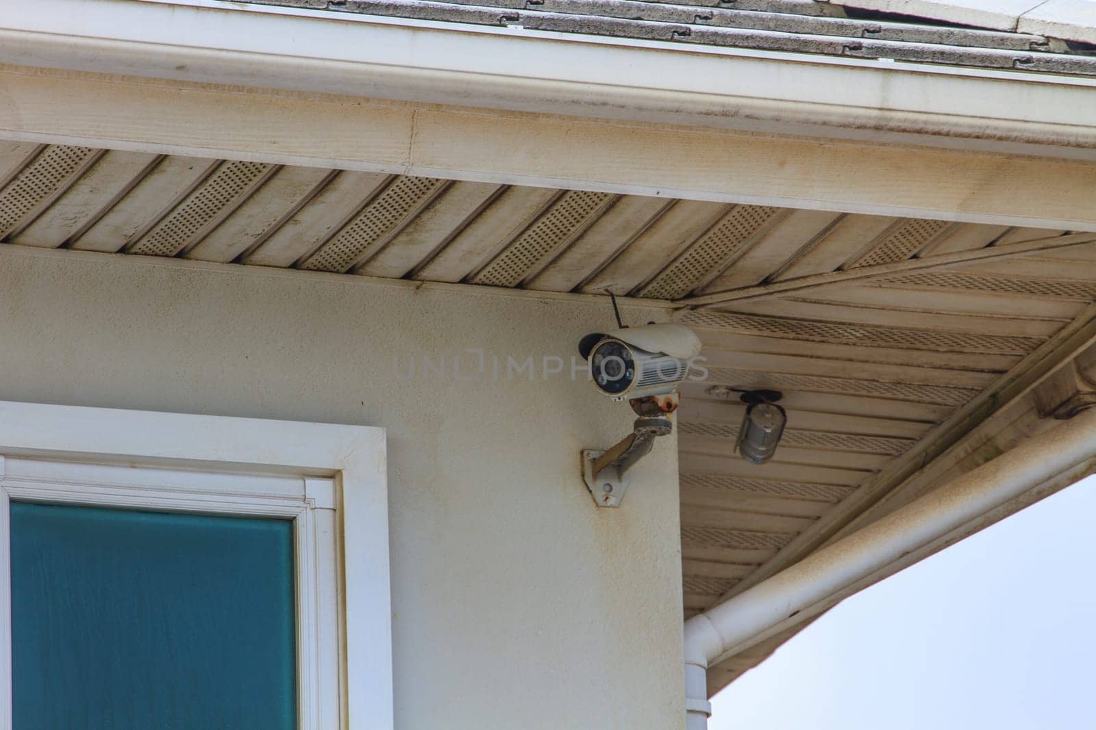 CCTV Security Camera, Closed circuit television in modern white home style