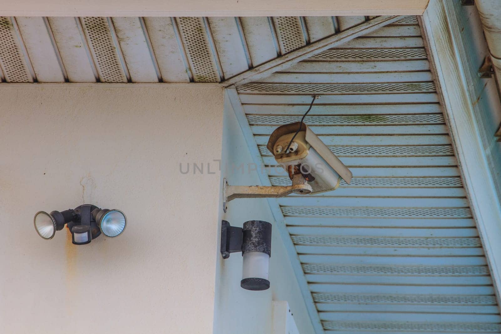CCTV Security Camera, Closed circuit television in modern white home style