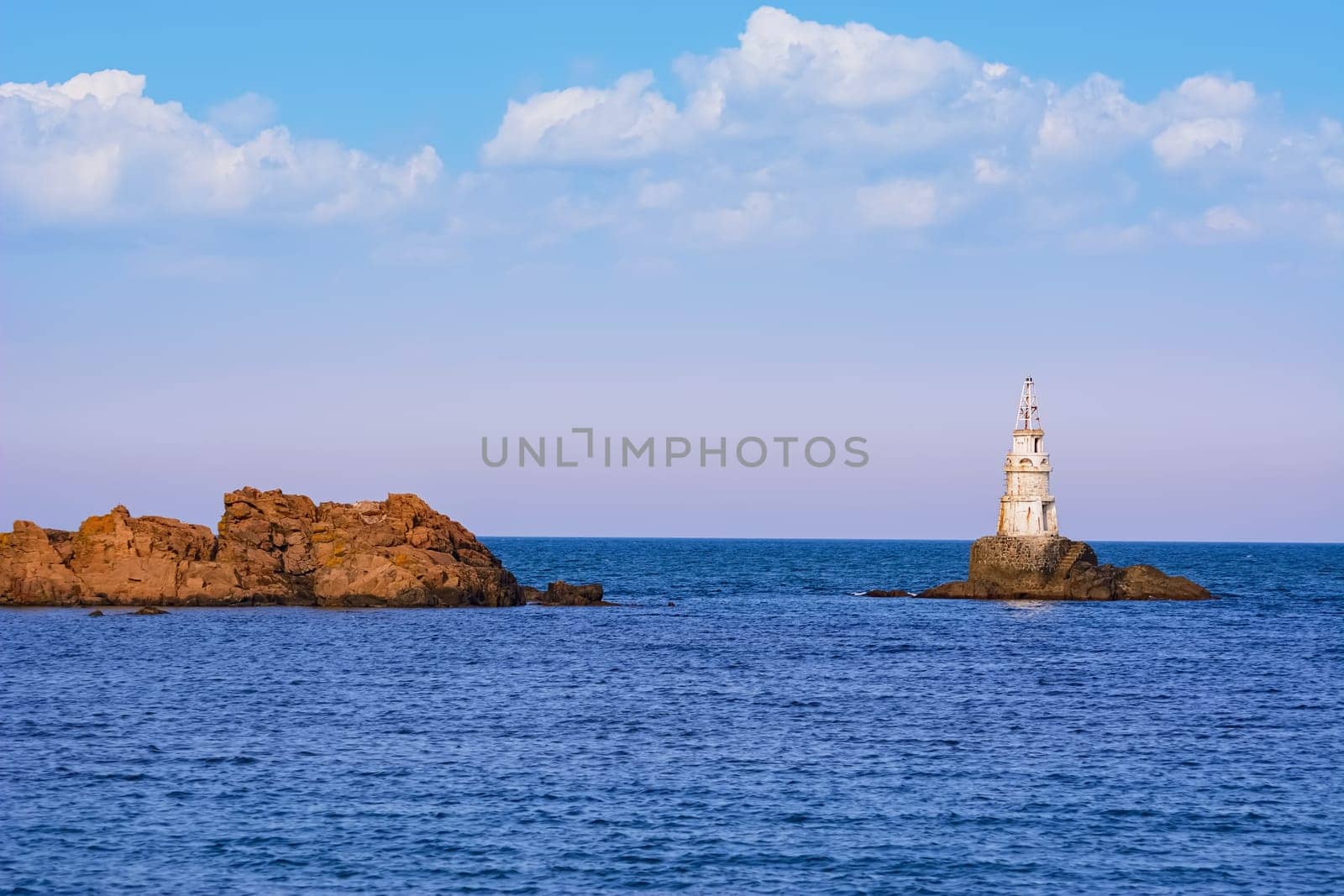Lighthouse on Small Island in the Black Sea