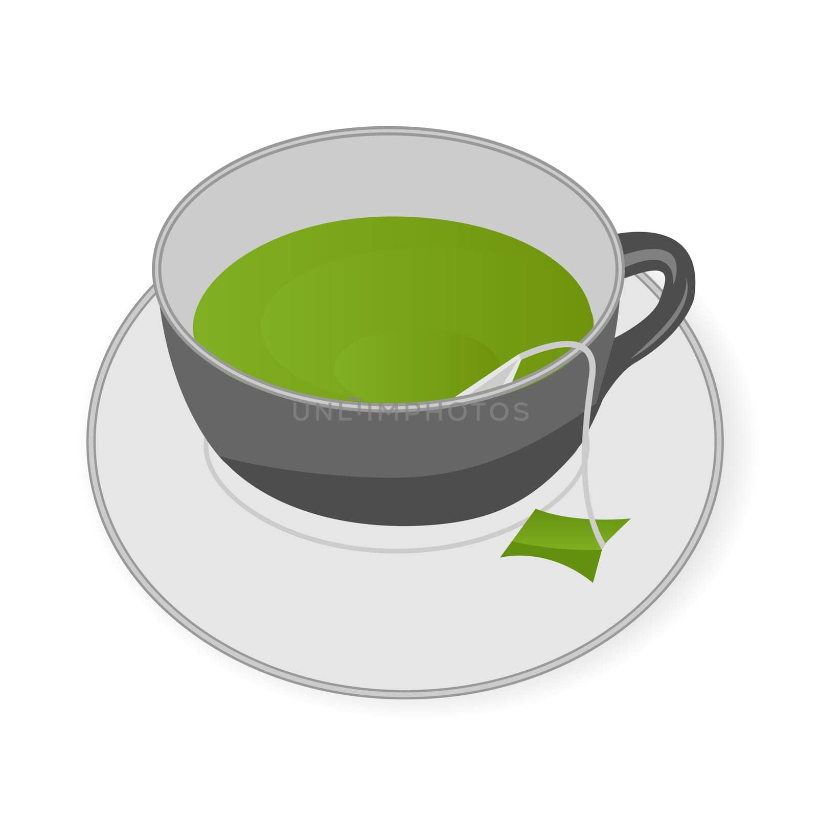 Cup of green tea isolated  on a white background vector illustration
