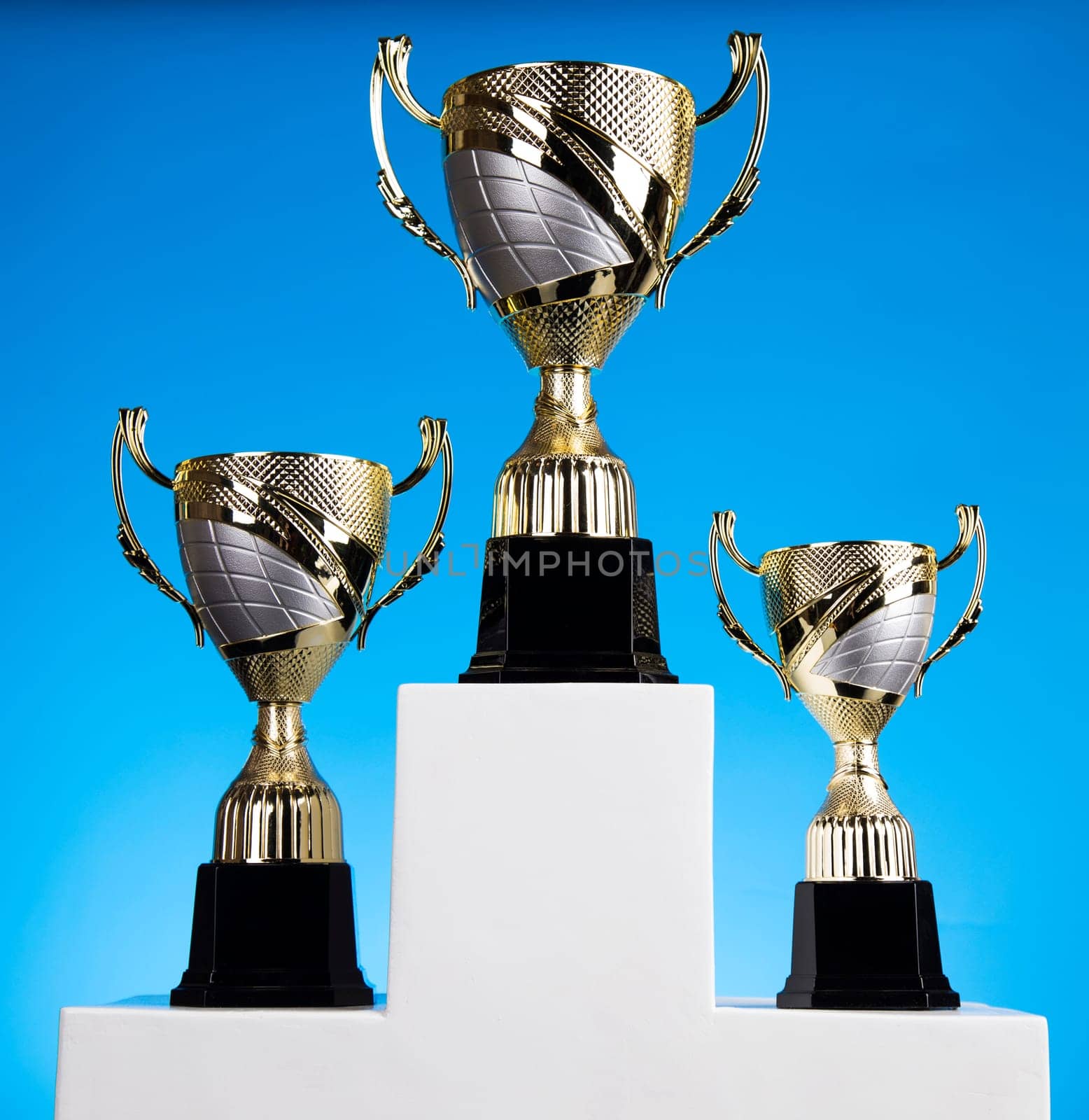 Podium for sports awards, equipment and balls