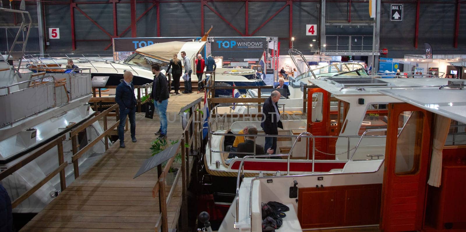 Leeuwarden, The Netherlands - February 8: Boot Holland indoor boat show in WTC Expo, Leeuwarden, The Netherlands.