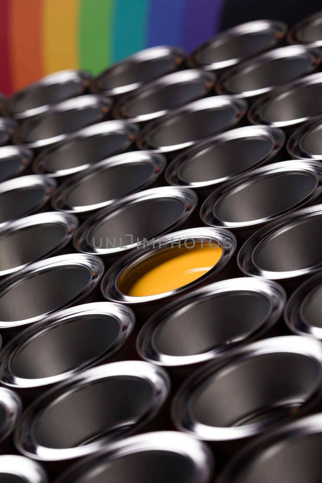 Open cans of paint, Creativity concept