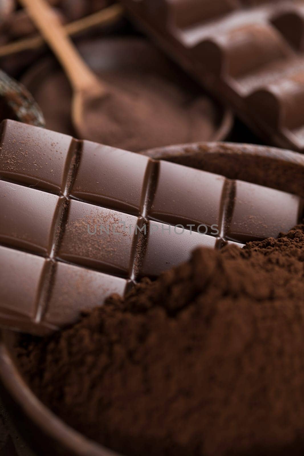 Milk and dark chocolate, candy sweet background