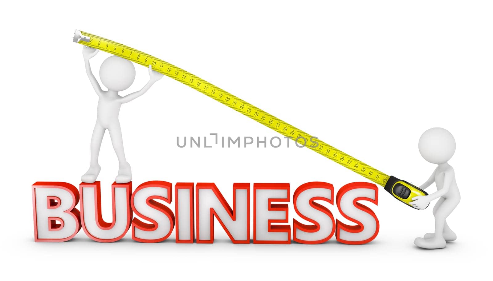 mans with a tape measure the length of volumetric inscription business
