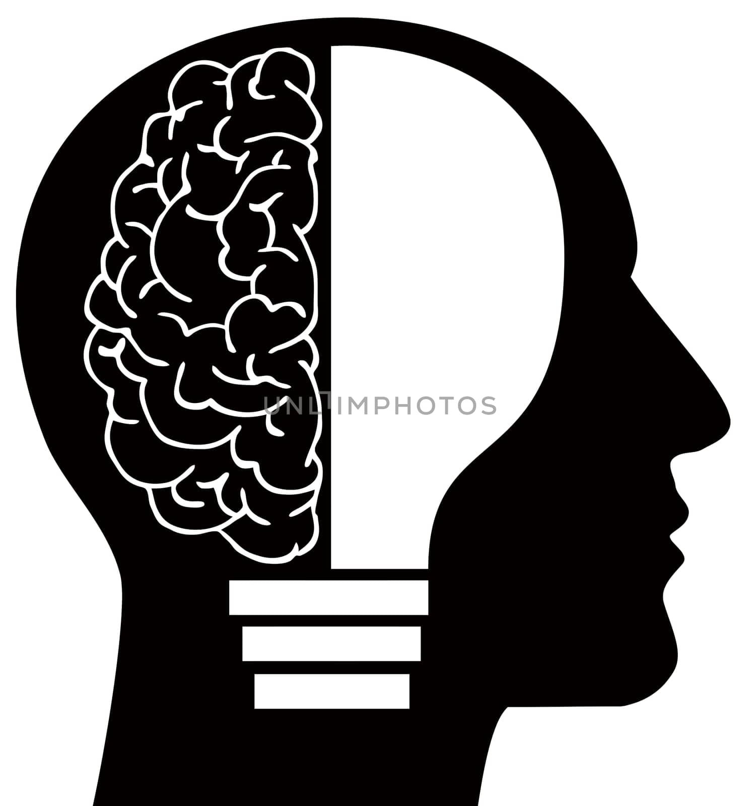 brain mind head bulb thinking illustration innovative