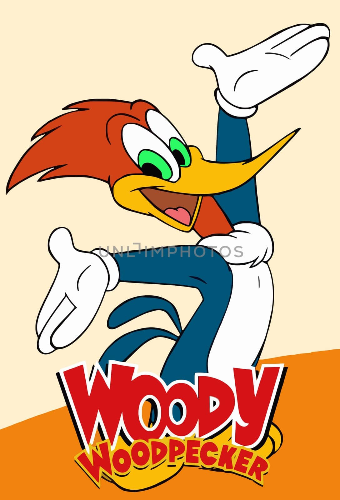 character woody woodpecker illustration bird cartoon posing