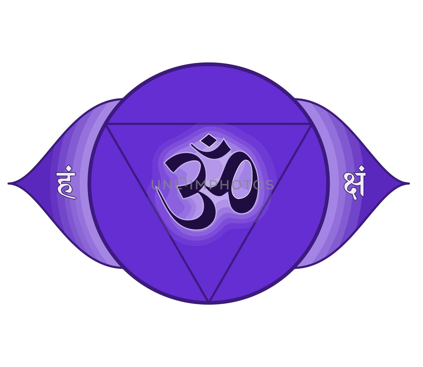 chakra ajna energy third eye meditation yoga hindu illustration