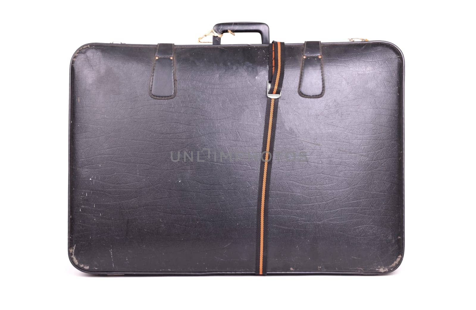 Old suitcase, isolated on a white background