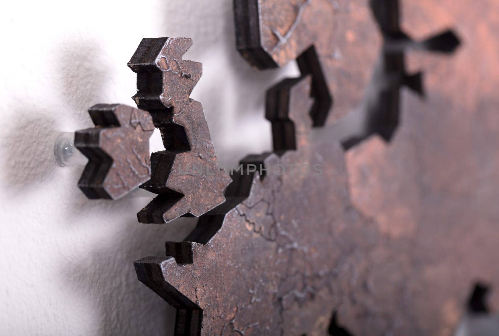 Roughly outlined world map on a kitchen wall, selective focus on United Kingdom