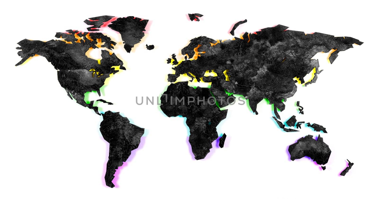 Roughly outlined world map on a kitchen wall - XXX