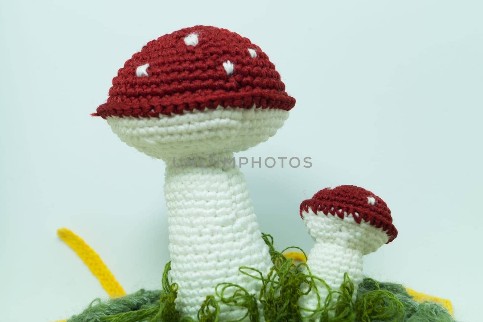 Handmade knitting wool texture background closeup needlework