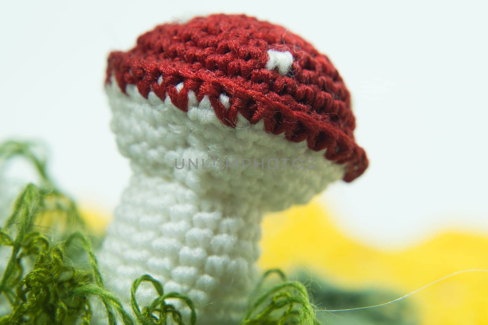 Handmade knitting wool texture background closeup needlework