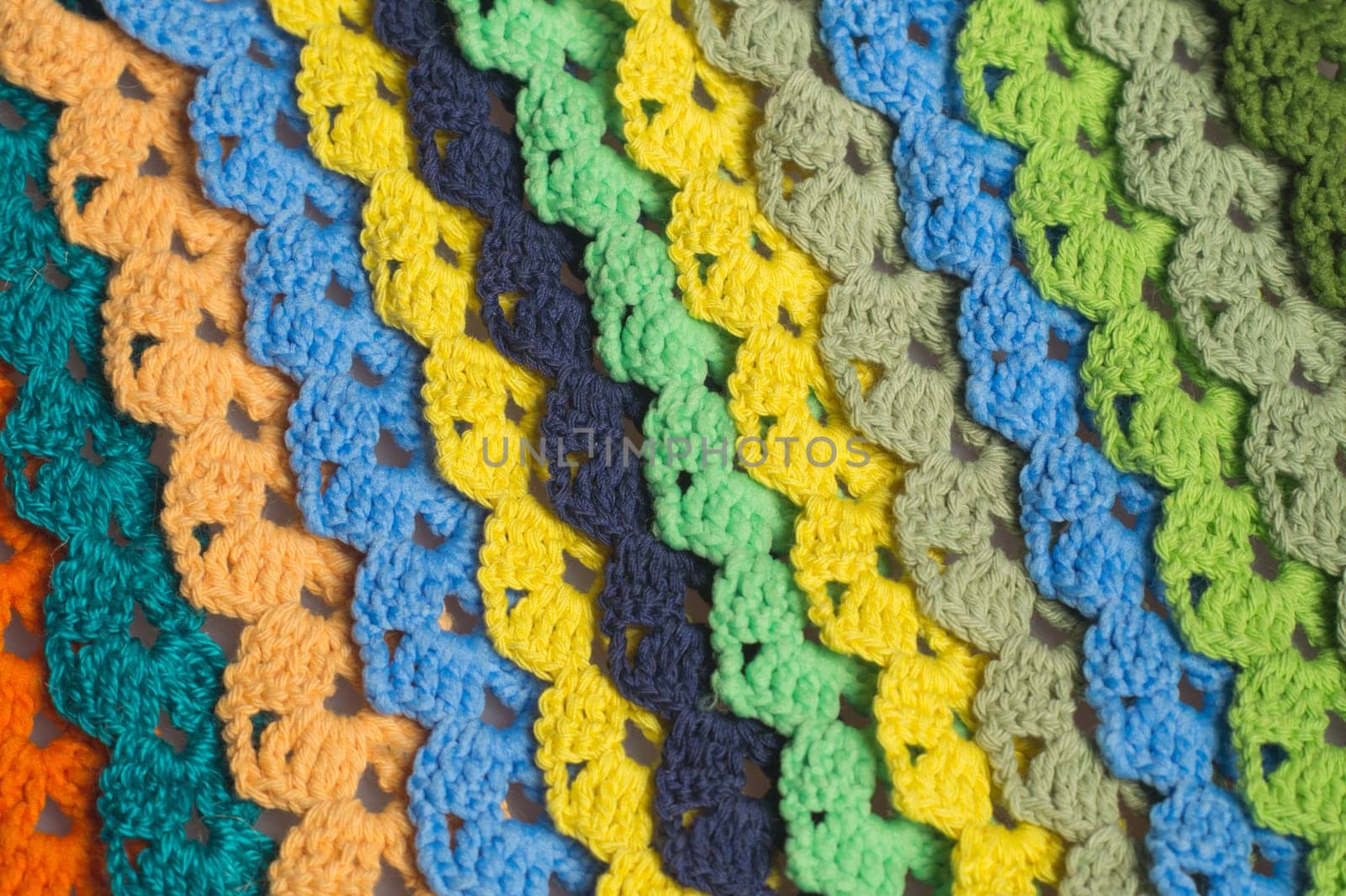 Handmade knitting wool texture background closeup needlework