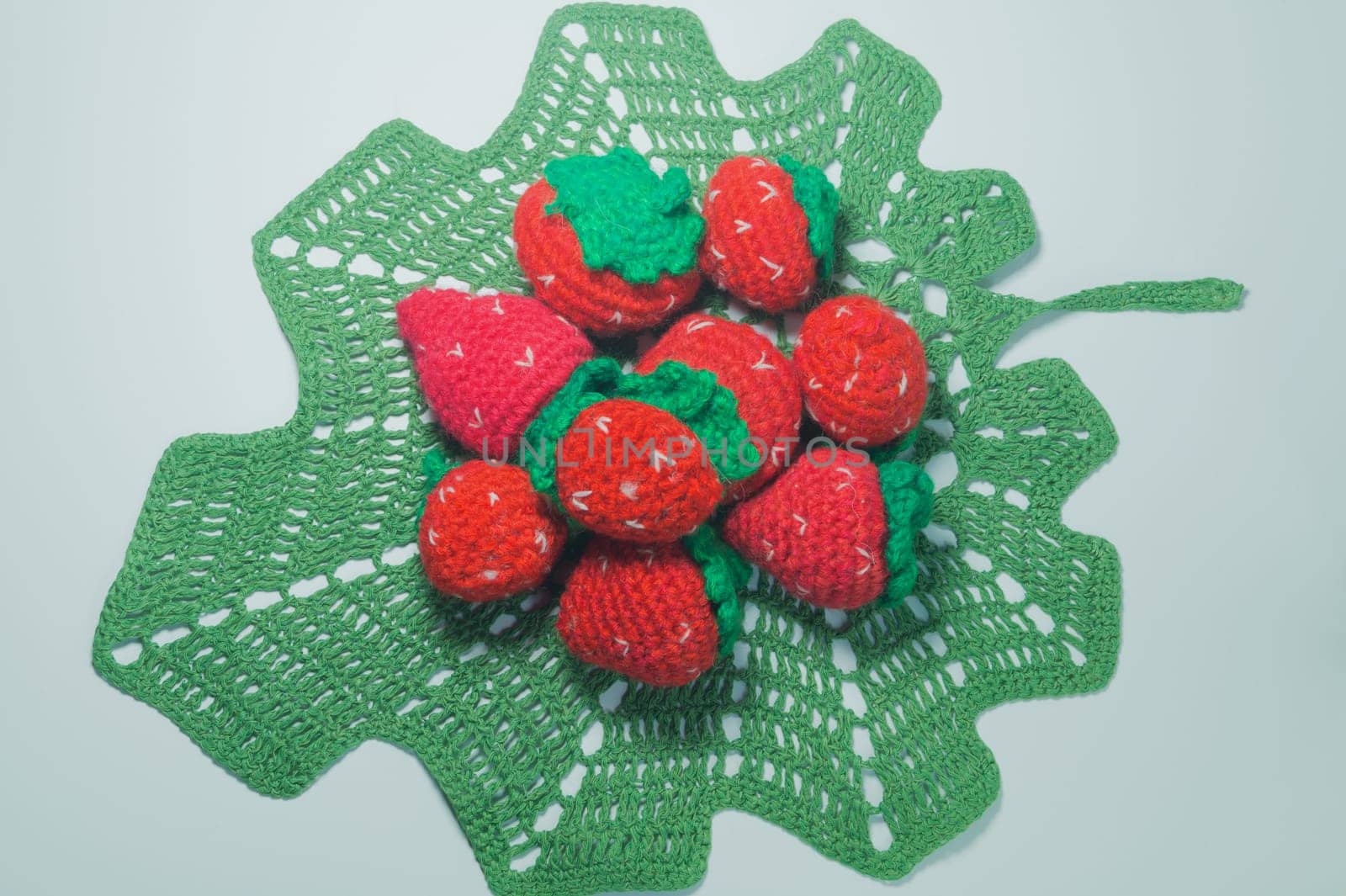 Handmade knitting wool texture background closeup needlework