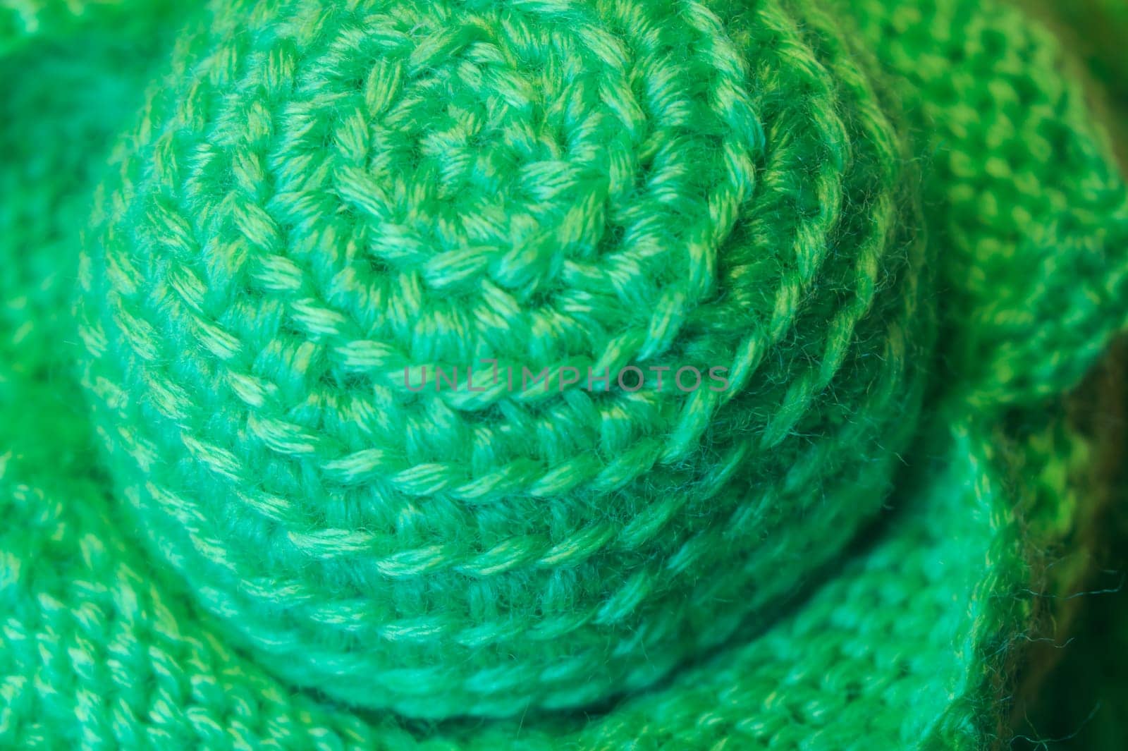 Handmade knitting wool texture background closeup needlework
