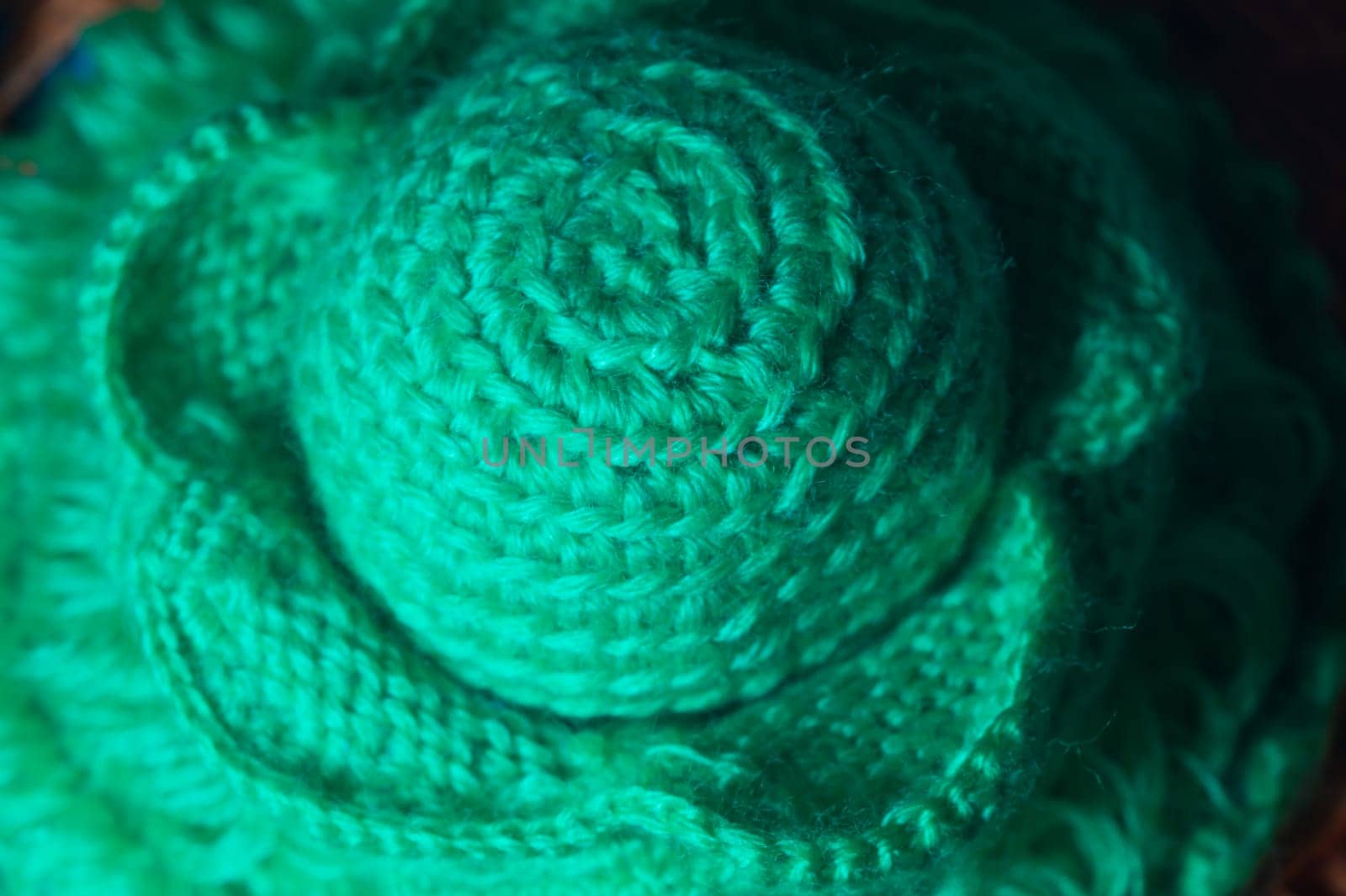 Handmade knitting wool texture background closeup needlework