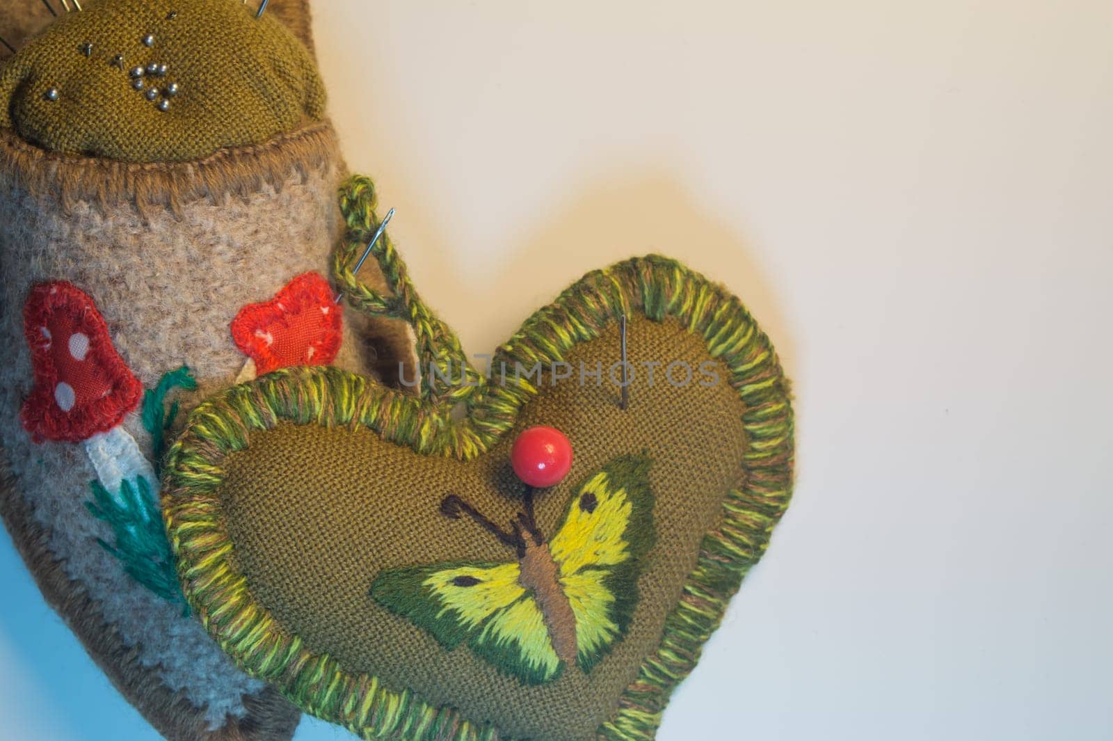 Handmade knitting wool texture background closeup needlework