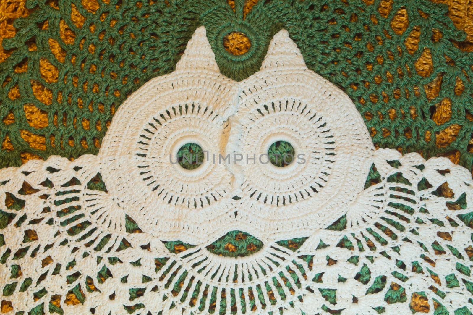 Handmade knitting wool texture background closeup needlework