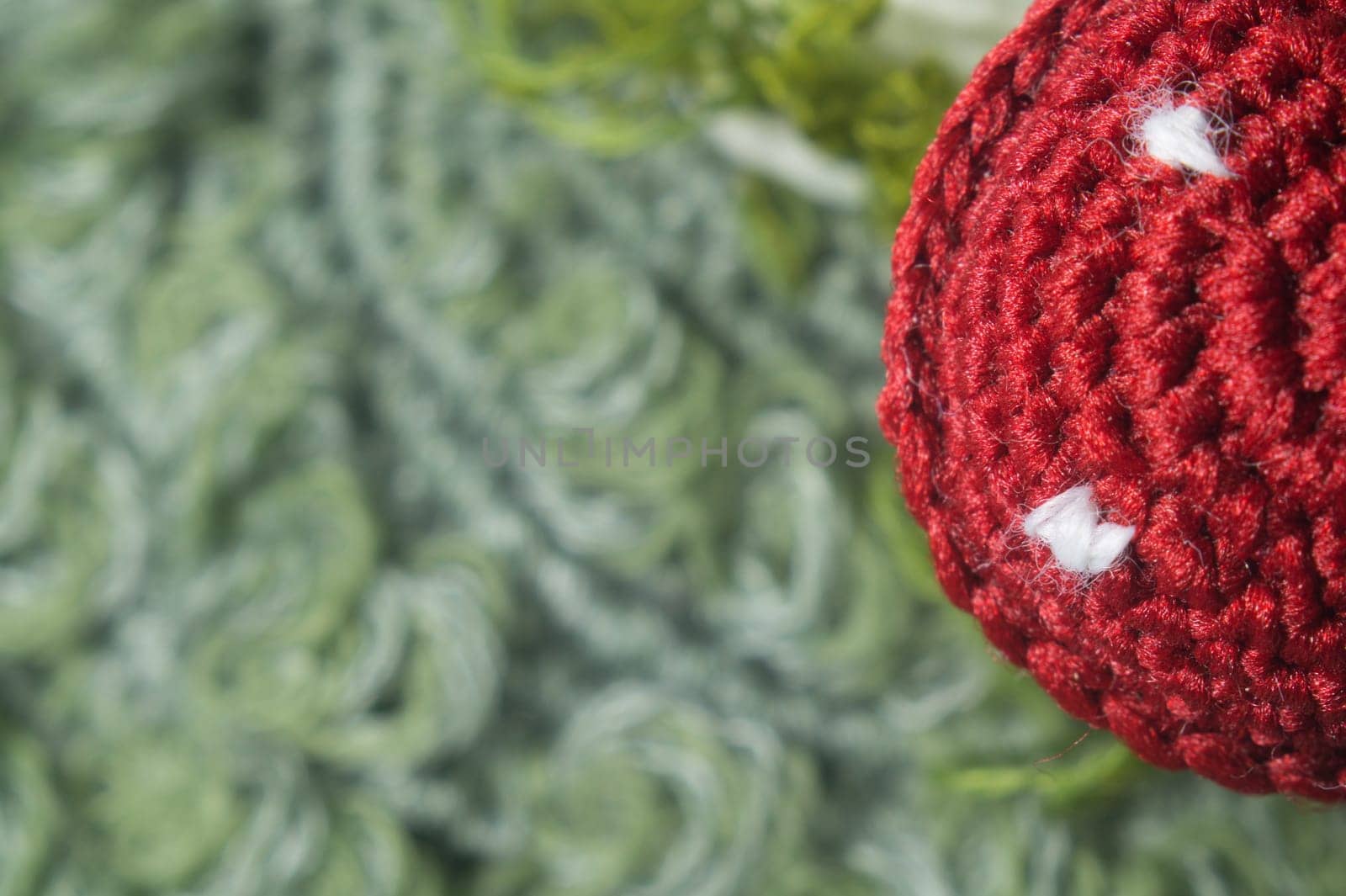Handmade knitting wool texture background closeup needlework