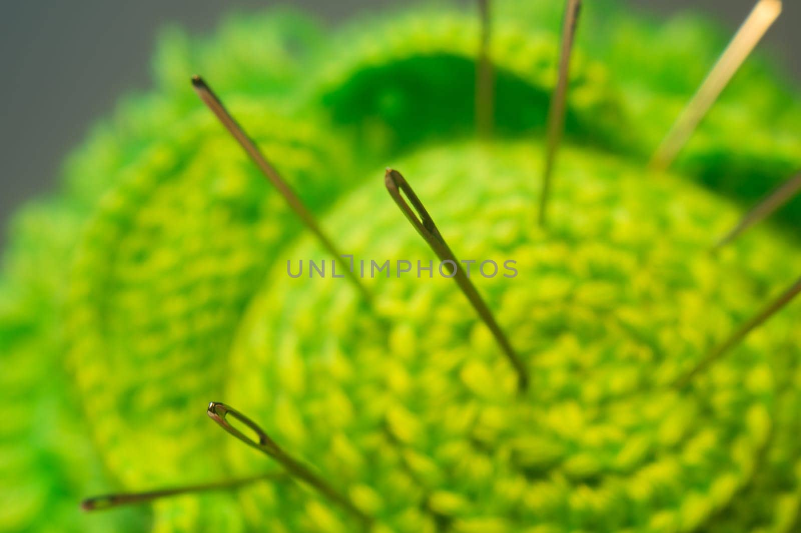 Handmade knitting wool texture background closeup needlework