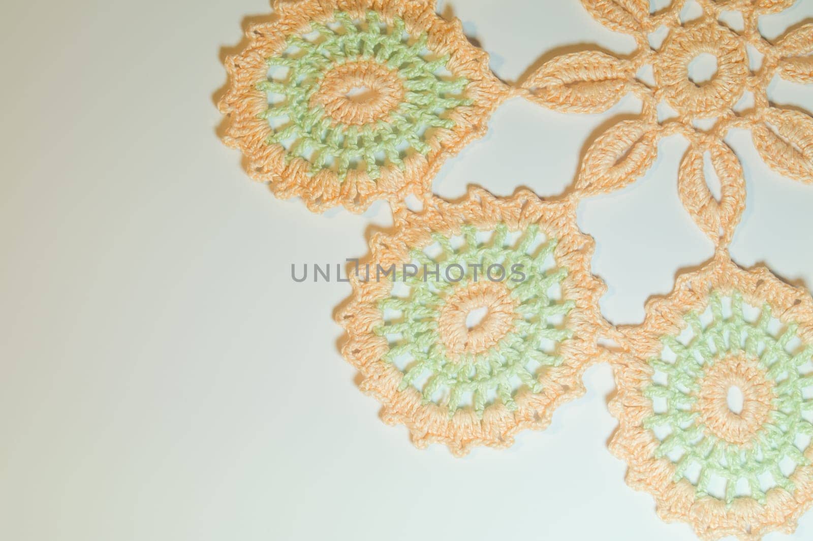 Handmade knitting wool texture background closeup needlework