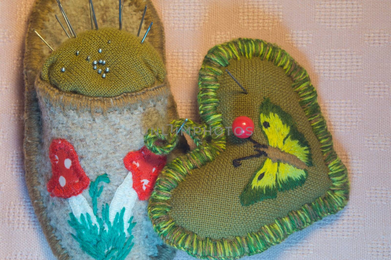 Handmade knitting wool texture background closeup needlework