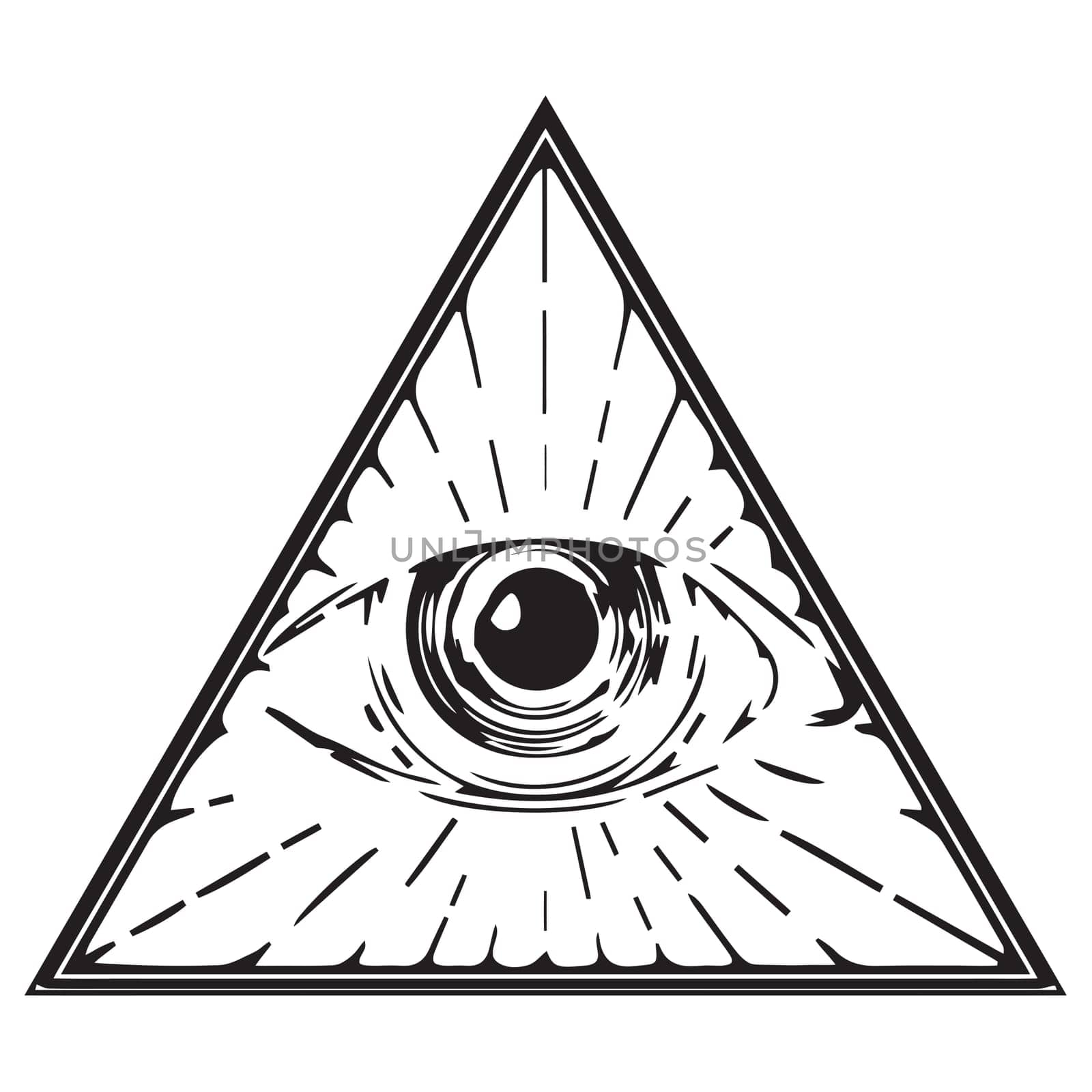eye of providence illuminati freemasonry triangle seeing all illustration