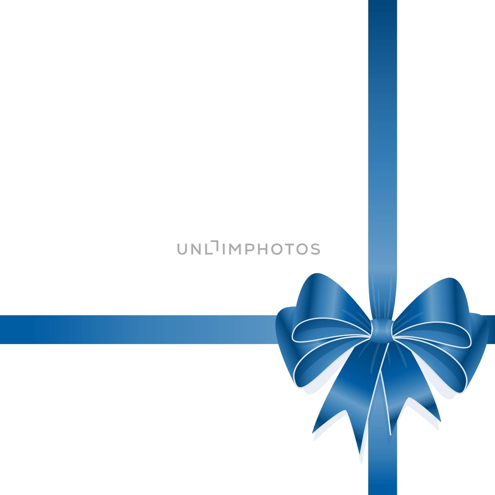 EPS 10 vector illustration of blue colored ribbon bow isolated on white background