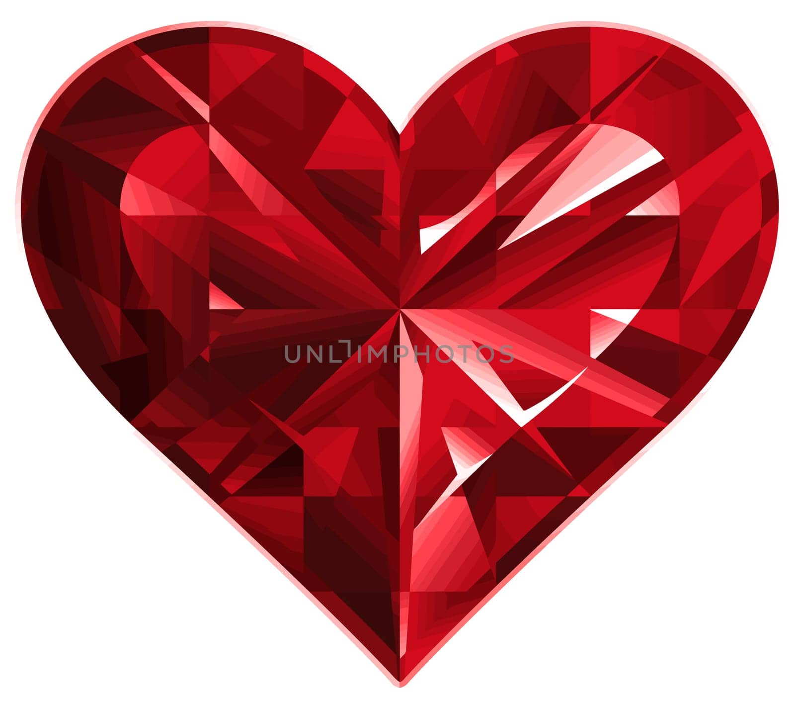 heart gem love bright luxury romance illustration