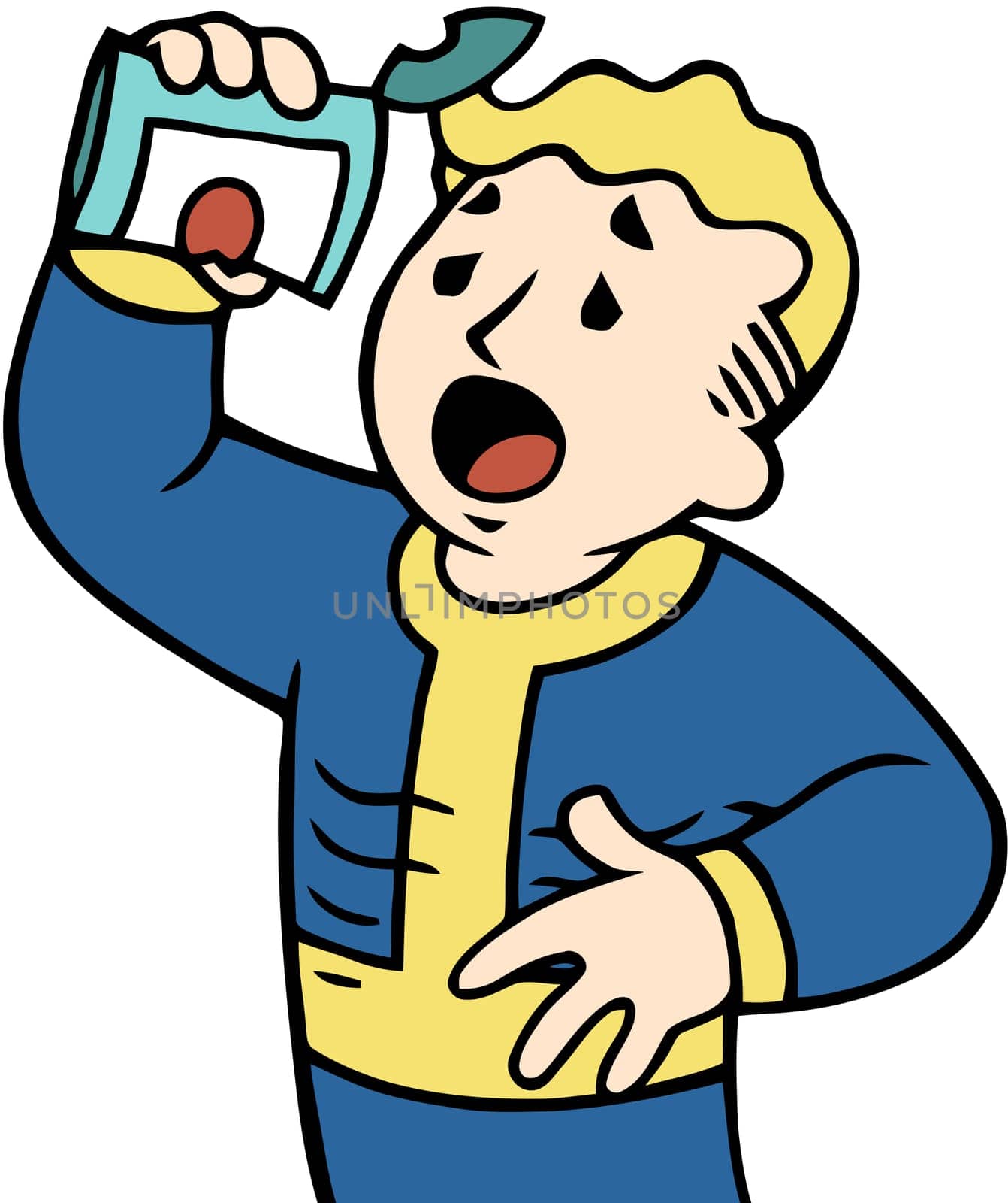 Vault Boy hungry starving illustration character fallout