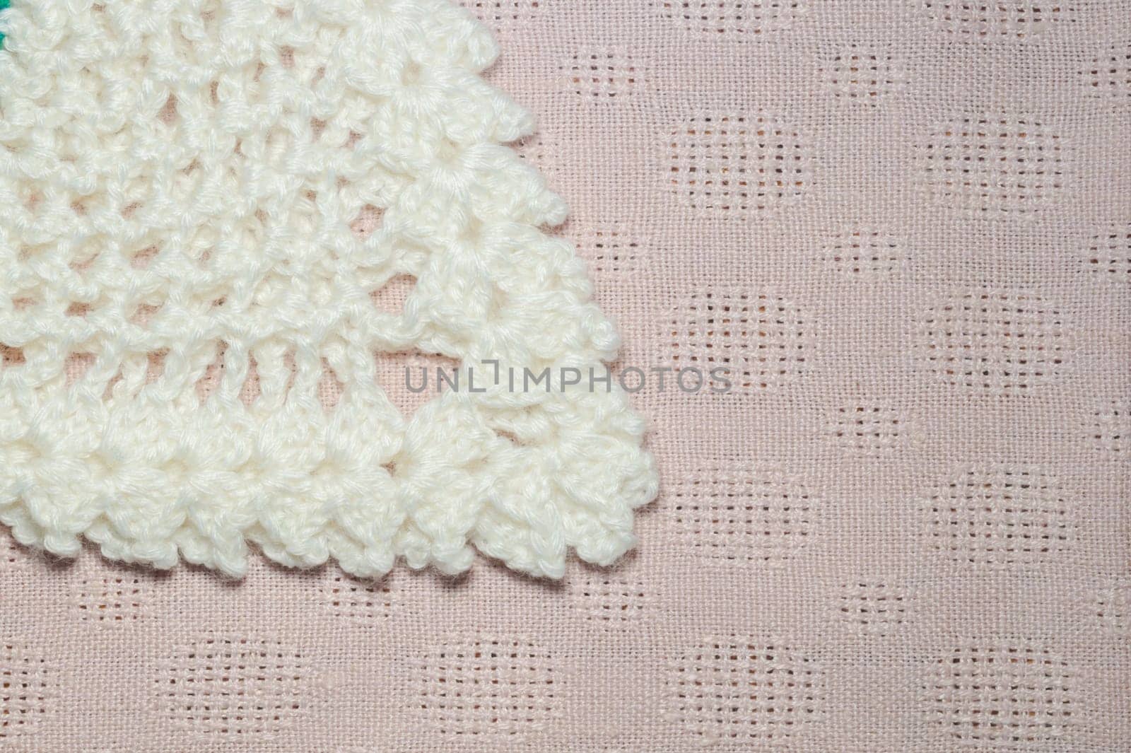 Handmade knitting wool texture background closeup needlework