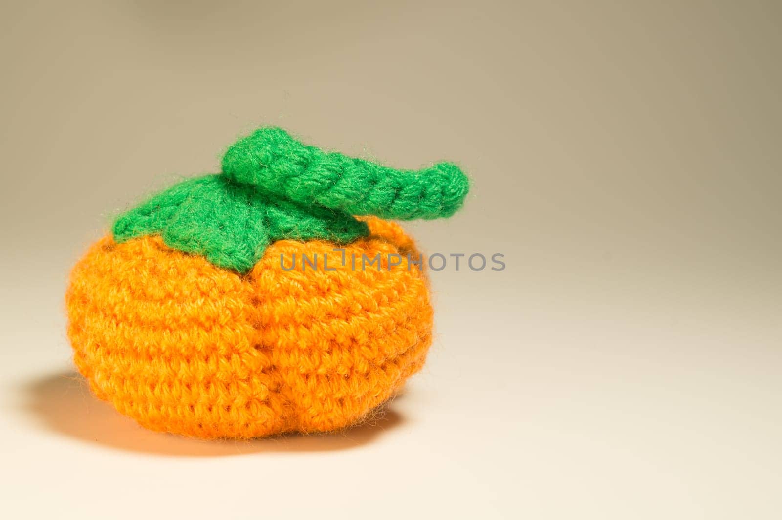 Handmade knitting wool texture background closeup needlework. healthy food concept