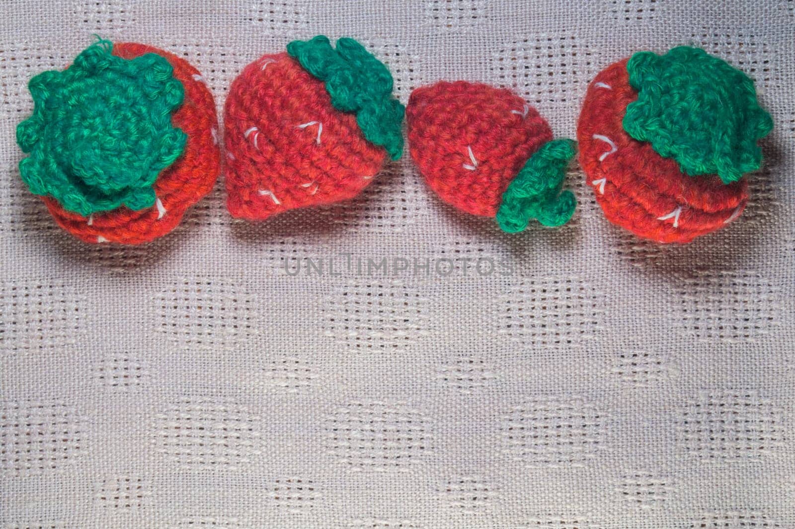 Handmade knitting wool texture background closeup needlework. healthy food concept