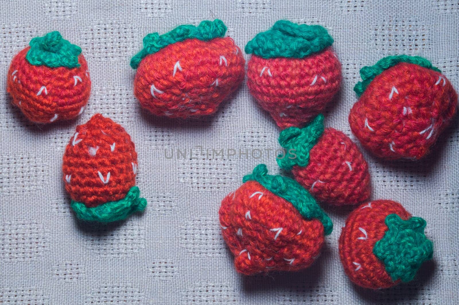 Handmade knitting wool texture background closeup needlework. healthy food concept